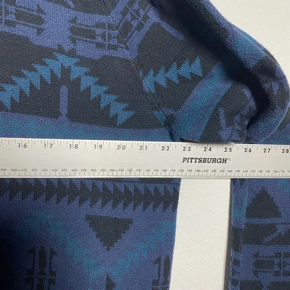 Mossimo Supply Co XL Geometric‎ Pattern Sweater Pullover Blue Black Grandpa